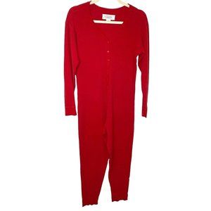 Vintage Victoria's Secret Country Authentic Red Long Sleeve One Piece Sleepwear